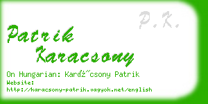 patrik karacsony business card